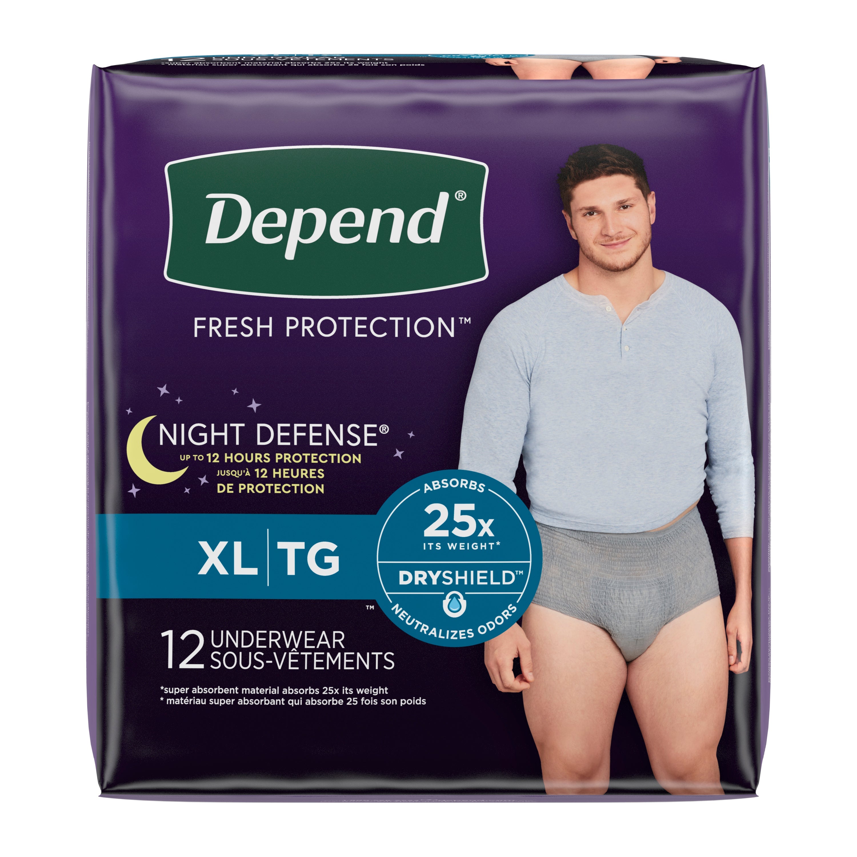 Depend Premium Night Defense Underwear for Men